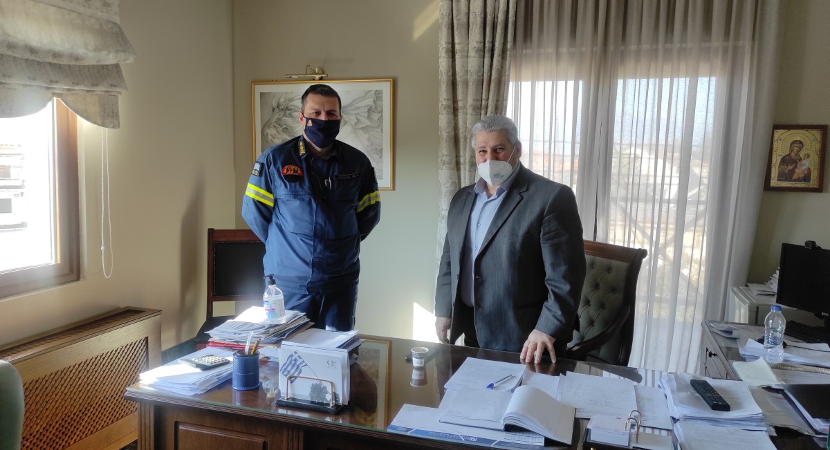 Τον νέο Διοικητή της Πυροσβεστικής Υπηρεσίας Δράμας δέχτηκε ο Δήμαρχος Προσοτσάνης